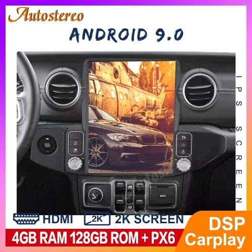 13.3 Tesla Radio For Jeep Wrangler 2018-2021 Android Car Multimedia Player Car GPS Navigation Headunit Auto Stereo Tape Recorder