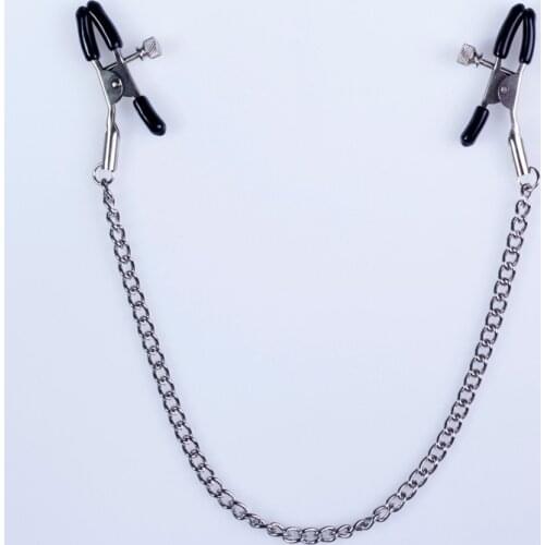 15% off golden or silver metal chain breast clamps stimulating punishment nipple clamps for unisex clip for couples sex game