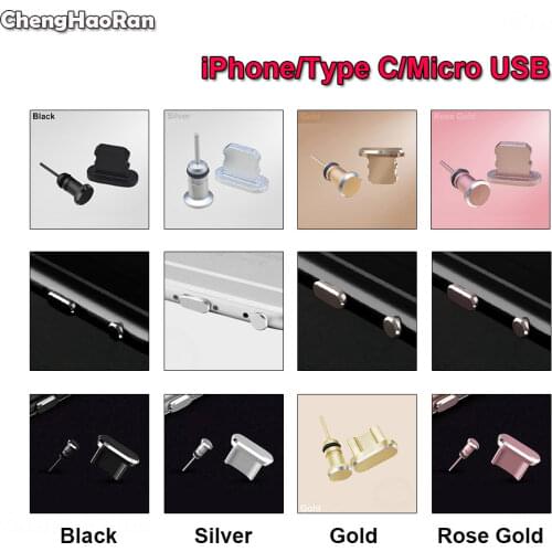 2 in 1 Metal Dust Plug Micro USB Type C Charging Port Earphone Jack Retrieve Card Pin for iPhone 8 7 Huawei Xiaomi Android Phone