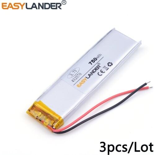 3pcs /Lot 3.7v lithium Li ion polymer rechargeable battery 432570 750mAh For Bluetooth Headset 3D glasses Smart watch