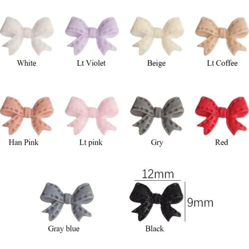 New 30/100pcs Resin personality Bow knot 3D Charm Nail Art Decorations rhinestones 9x12mm DIY Manicure Nails Art Accessories