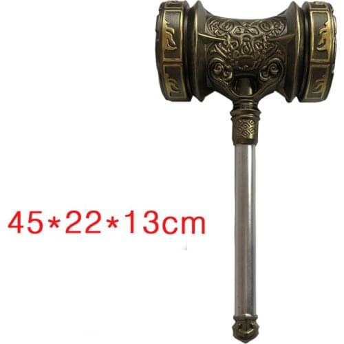 45cm Cosplay Hammer 1:1 Thunder Hammer Figure Weapons Model Kids Gift Movie Role Playing Safety American Super Heroes Weapen