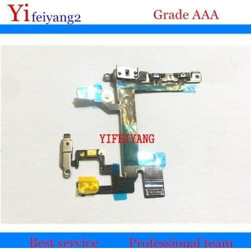 50pcs YIFEIYANG Original For iPhone 5s Power switch on off volume flex Cable with Metal Bracket Assembly
