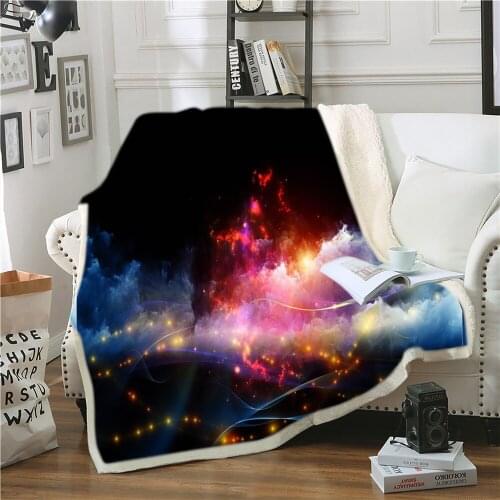 Abstract art blanket throwing blanket blue green pink mixed color fluffy blanket bed microfiber custom blanket