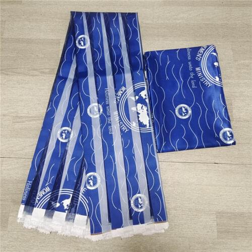 African wax organza and satin silk wax ankara 2020 satin fabric 6 yards cotton fabric for dress ! P10728