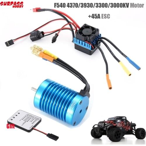 RC F540 4370KV Sensorless Brushless Motor with 45A ESC Combo Set for 1/10 RC Car