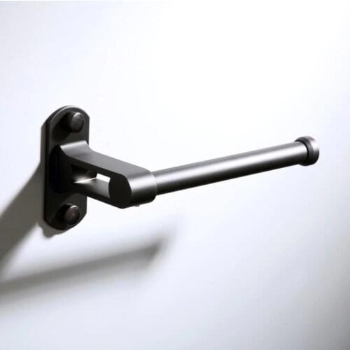 Black Perforated Wall-Mounted Toilet Roll Holder Hanger Bathroom Paper Holder Towel Rack Bathroom Hardware Accessories