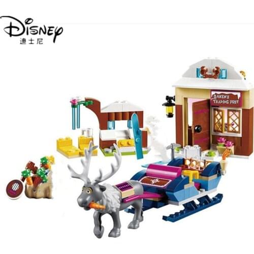 Disney 208Pcs Frozen Anna Princess and Kostoff’s Sleigh Adventure Building Blocks Bricks Toy Compatible All Brands for Children