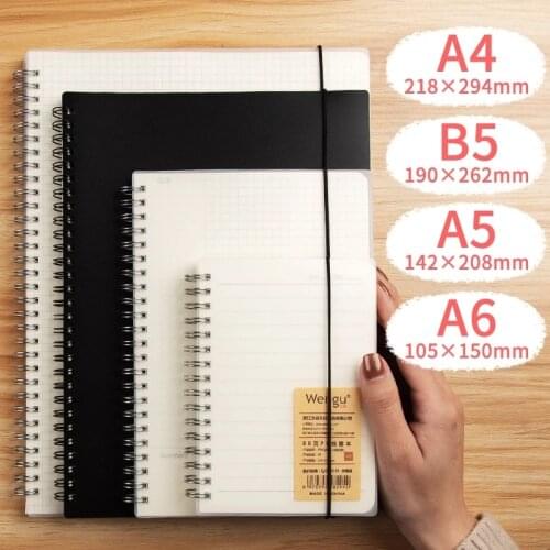 A5 A6 Dairy Planner Spiral Notebook and Journals Kawaii Grid Line Blank Cornell Coil Notepad Schedule Book Office Stationery