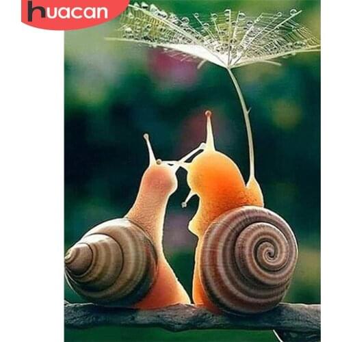 HUACAN 5d Diamond Painting Animal Diamond Embroidery Cross Stitch Snails Pictures Of Rhinestones Mosaic Handmade Gift