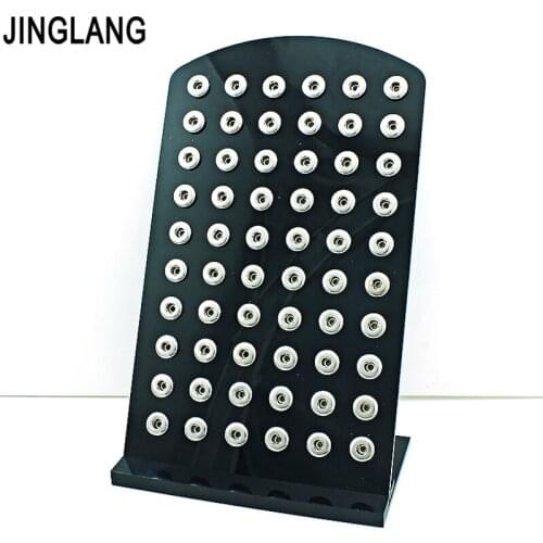 JINGLANG Fashion Interchange 12mm Snap Button Jewelry Black Acrylic Display Board Free Shipping