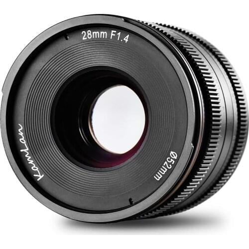 Kamlan 28mm F/1.4 APS-C Manual Focus Lens Wide Angle Large Aperture For M4/3 Mount