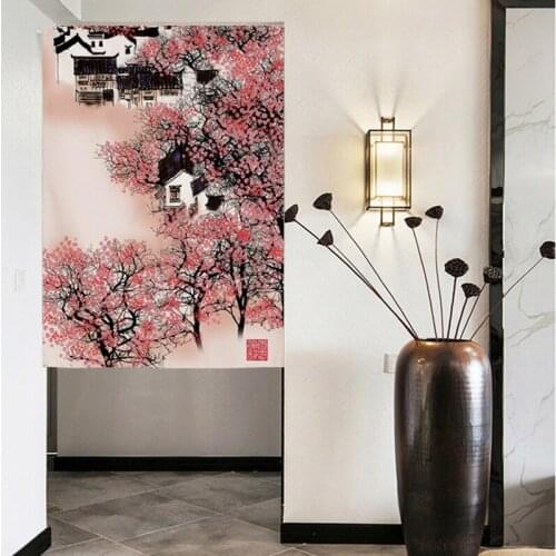 Chinese landscape door curtain partition corridor porch screen hanging study room shielding cloth cloth art decoration portiere