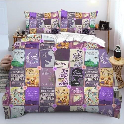The Color Purple Duvet Comforter Cover with Pillow Cover Bedding Set Single Double Twin Full Queen King Size for Bedroom Decor
