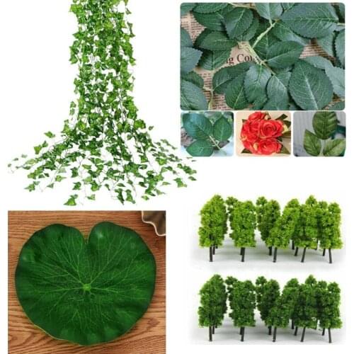 Leaf 1 piece 2.4M Home Decor Artificial Ivy Leaf Garland Plants Vine Fake Foliage Flowers Creeper Green Ivy Wreath