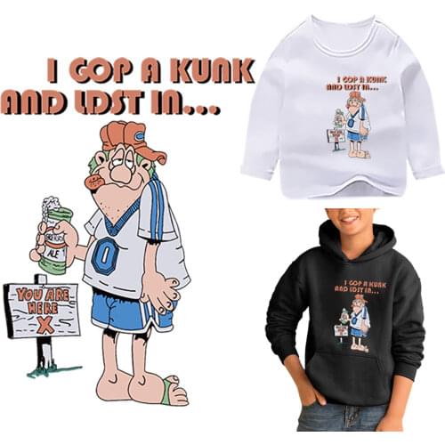 Fashion Iron On Heat Transfers Vinyl Thermo Stickers For Clothes Sticker DIY Cartoon Applique Patches On Sticker For Kids Shirts