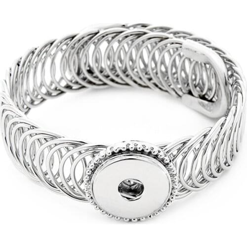 Fashion metal Snap bracelet bangle fit 18MM snap buttons jewelry wholesale SG0086