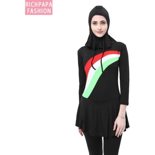 Burkinis Muslim Swimsuit Modest Clothing Islamic Separated Women Wear Long muslimah 3 piece Hijab Muslim Swimwears