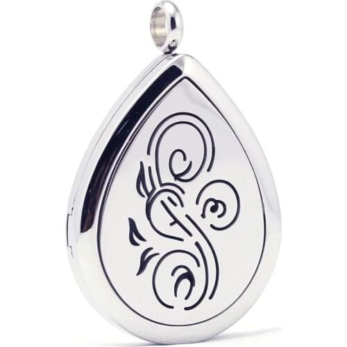 Stainless Steel Oval Shape Aroma Aromatherapy Essential Oil Diffuser Necklace