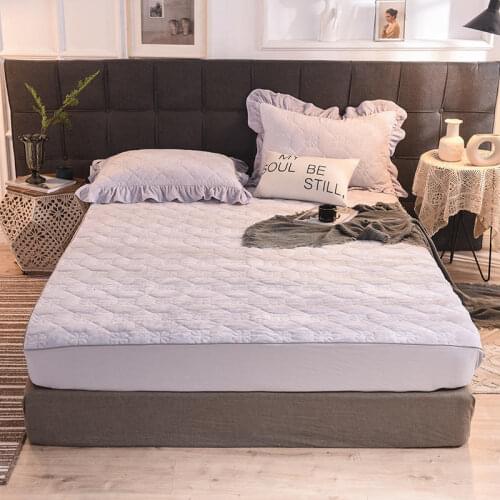 2019 new products thickening Crystal velvet quilting Bed cover Fitted Sheet Pillowcases 2/3 Luxury Pure color Bedding