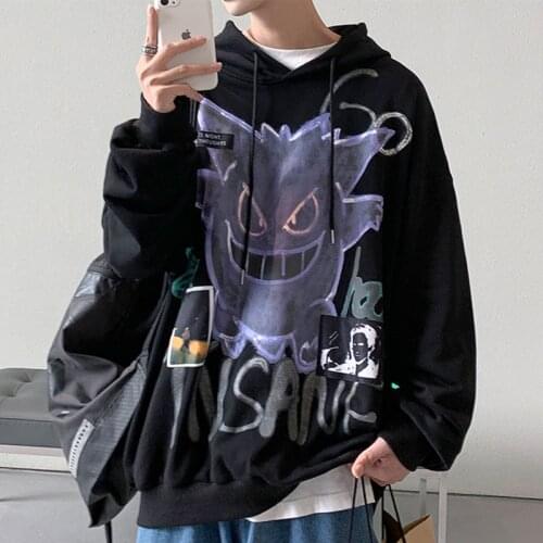 2020 Autumn Winter New Devil Hoodie Men Fashion Casual Hoodies Loose Feece Hip Hop Streetwear Mens Sweatshirt Anime Clothes