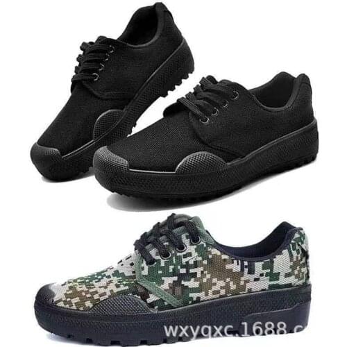 New Low-top Shoes Outdoor Construction Site Mountaineering Camouflage Rubber Shoes Mens Work Training Shoes Plus Size Plus Size