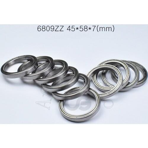 6809ZZ 45*58*7(mm) 10pieces bearing ABEC-5 6809 6809ZZ chrome steel metal sealed bearing Thin wall bearings