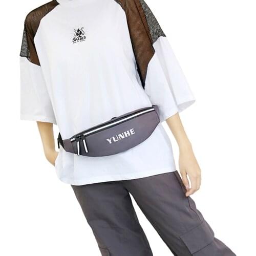 Unisex Waterproof Waist Bag Letters Printed Pattern Casual Fanny Pack Black/ Navy/ Grey/ Red/ Pink