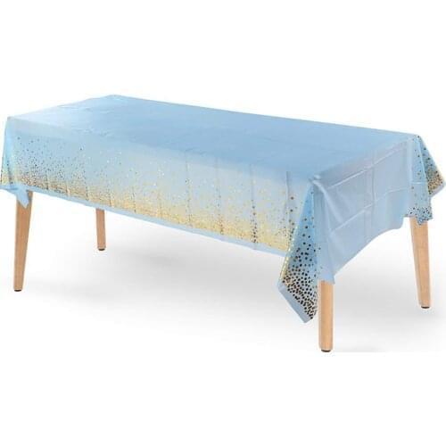 Rose Gold Dot Gilded Tablecloth Disposable Table cloth Kids Birthday Party Supplies Baby Shower Wedding Home Decor 137*273CM