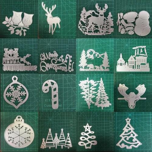 Owl House Snowman Bird Antlers Christmas metal cutting mould photo frame DIY scrapbook decoration embossing handmade template