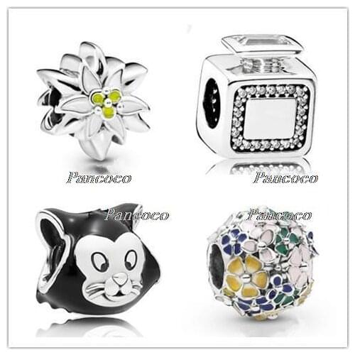 925 Sterling Silver Bead Charm The New Edelweiss Charm Fit Pandora Bracelets & Necklace Women Diy Jewelry