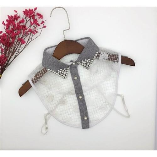 Summer Fake Collar for Women Shirt Detachable Collar Lace Floral Kraagie Nep Vestido Tie Blouse False Collar Decorative
