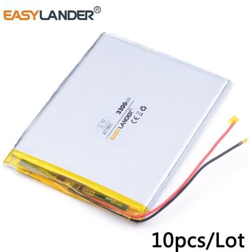 10pcs /Lot 457895 3300mAh 3.7v lithium Li ion polymer rechargeable battery For,Power bank,PAD,DVD,Naptop,e-book,video game