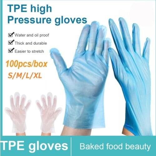 100pcs Nitrile Gloves Disposable Anti-Static Oil-Proof Acid Alkali Resistant Gloves Home Factory Laboratory Food Baking Gloves