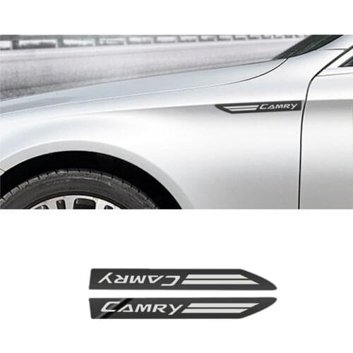 2PCS Stainless Steel Side Wing Badge Emblem Fender for Toyota camry accessories car styling