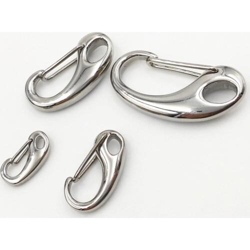 20pcs 316L Stainless Steel "G" Shape Lobster Clasps High-grade Polished Jewelry Buckle