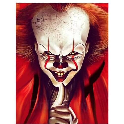 5D DIY Diamond Painting horror movie clown 3D Diamond Embroidery Cartoon Cross Stitch halloween Home Decor Full gift BY300
