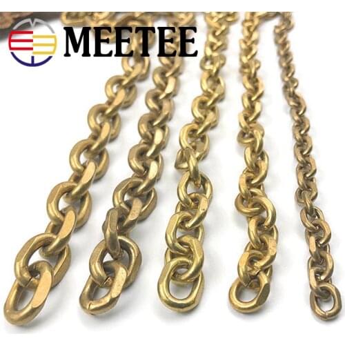 Fashion Solid Brass Men Belt Pants Keychain Trousers Jeans Wallet Chain Metal Bag Chain DIY Leather Crafts Accessories