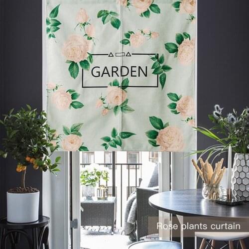 European Garden Flowers Floral Door Curtain Linen Tapestry Children Study Bedroom Home Decor Bedroom Kitchen Curtain