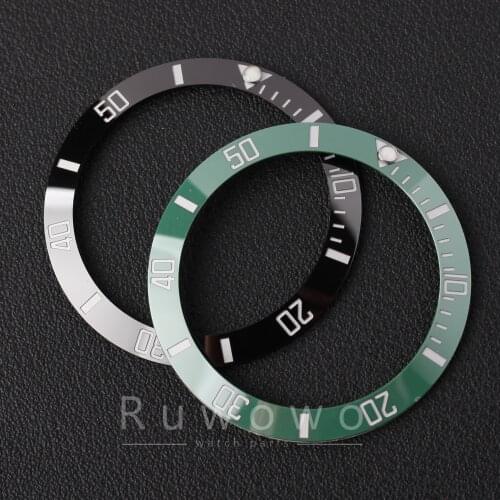 38mm ceramic bezel for replace submariner case white gold plated original luminous