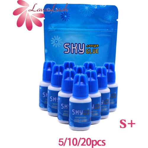 Wholesale Sky S+ Korea Original Eyelash Extension Glue Blue Cap 5ml 1-2 Dry False Eyelash Glue Eye Makeup Beauty Tool Shop
