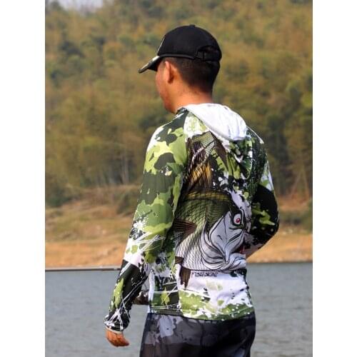 Summer Thin Long Sleeve Hooded Fishing Clothes Men Outdoor Quick Dry Breathable Sunscreen Fishing Shirt Sun Protection Clothing