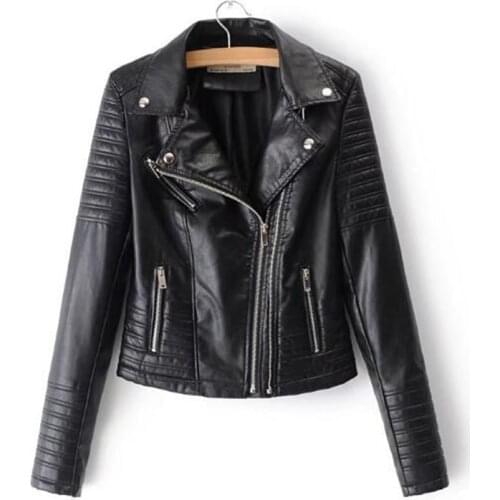 New Fashion Womens Motorcycle Imitation Leather Jacket Ladies Long-sleeved Autumn And Winter Riding Streetwear Pink Jacket