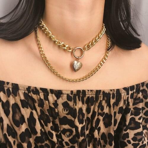 2021 latest fashion love frame box openable pendant multi-layer necklace clavicle chain Hui Qiao card neck chain necklace