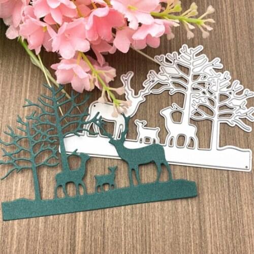 Christmas Tree Animal Deer Frame New Metal Cutting Dies DIY Scrapbooking Die Cut Stencils Making Album Paper Card Template Decor
