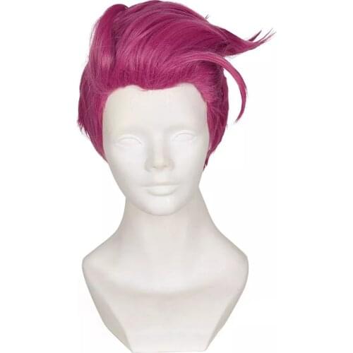 Game Overwatch Ow Zarya Cosplay Wig Rose Pink Short High Temperature Fiber Hair Wig Zarya Aleksandra Zaryanova