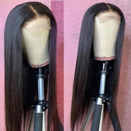 Brazilian 28 30 32inch 4x4 Closure Lace Front Human Hair Wigs Pre Plucked With Baby Hair Body Wave Lace Frontal Wig For Women