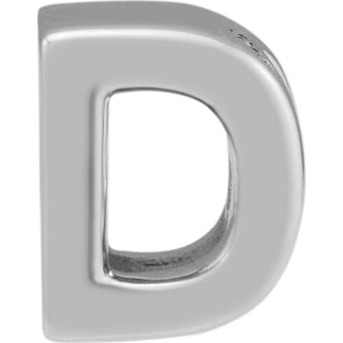Fits Brand Charms Bracelet Authentic 925 Sterling Silver Jewelry Letter D Charm Alphabet Beads for Jewelry Making LE017-D