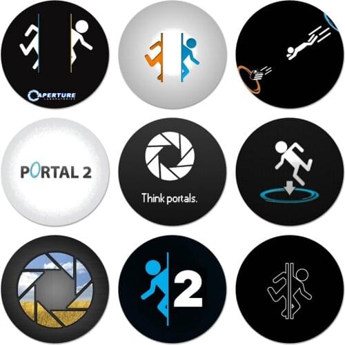 Portal 2 Badge Brooch Pin Accessories For Clothes Backpack Decoration gift 58mm