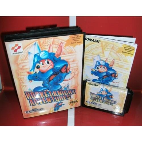 Rocket Knight Adventures 1 US Cover with box and manual For Sega Megadrive Genesis Video Game Console 16 bit MD card
